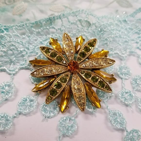 Exqusite VTG Sunburst Brooch - Picture 4 of 8